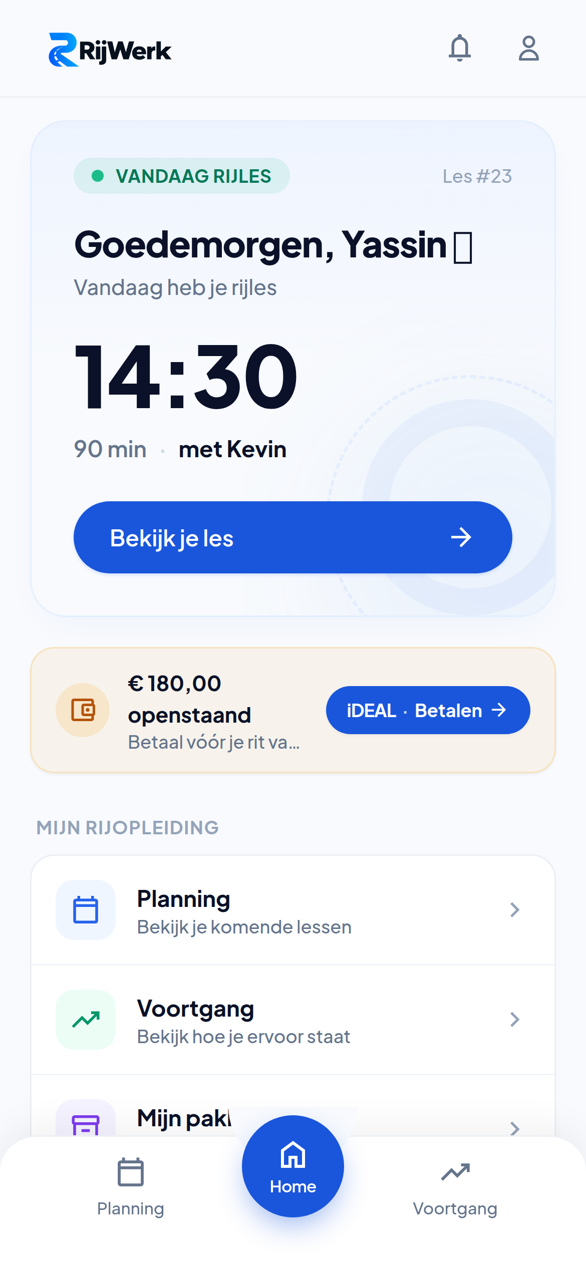 RijWerk Leerling-app in de instructeursapp